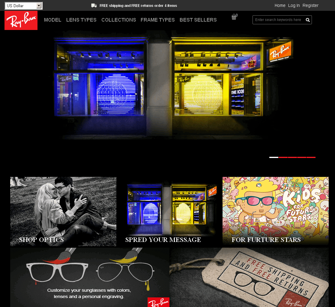 Screenshot einer Ray-Ban Webshop Kopie Screenshot einer Ray-Ban Webshop Kopie