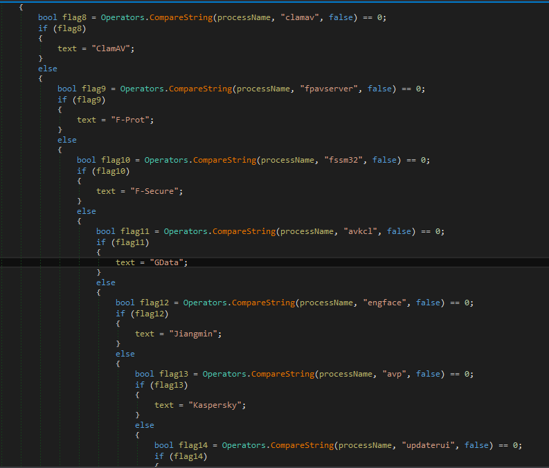 njRAT fragt auch ab, welcher Malwareschutz installiert ist